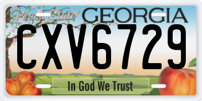 GA license plate CXV6729