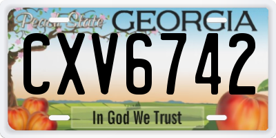 GA license plate CXV6742