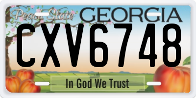 GA license plate CXV6748