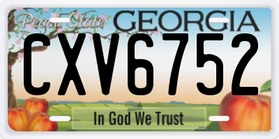 GA license plate CXV6752