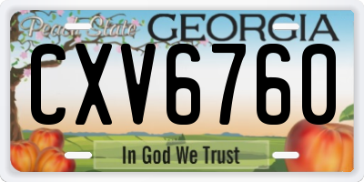 GA license plate CXV6760