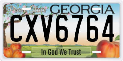GA license plate CXV6764
