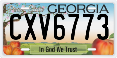 GA license plate CXV6773
