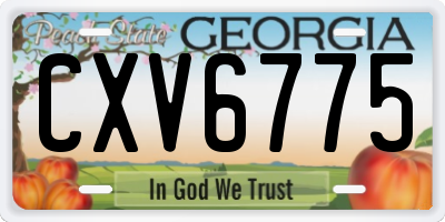 GA license plate CXV6775