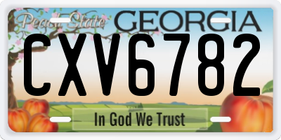 GA license plate CXV6782