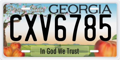 GA license plate CXV6785