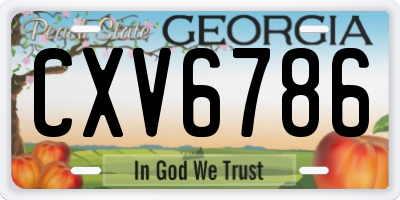 GA license plate CXV6786