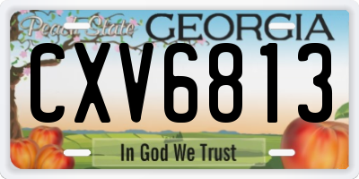 GA license plate CXV6813