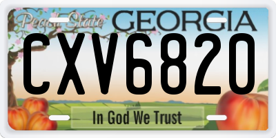 GA license plate CXV6820