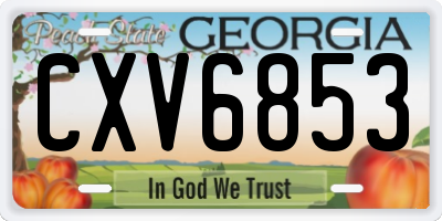 GA license plate CXV6853
