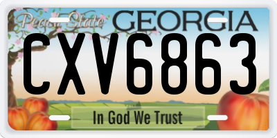 GA license plate CXV6863