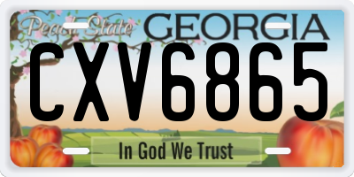 GA license plate CXV6865