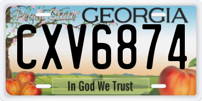 GA license plate CXV6874