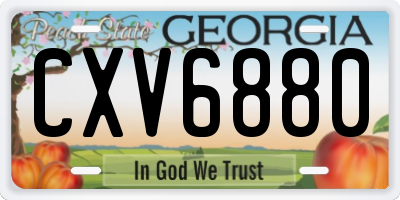 GA license plate CXV6880