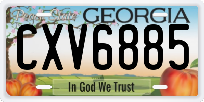 GA license plate CXV6885