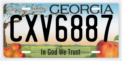 GA license plate CXV6887