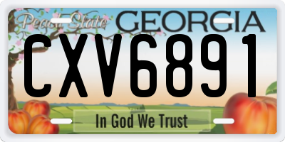 GA license plate CXV6891