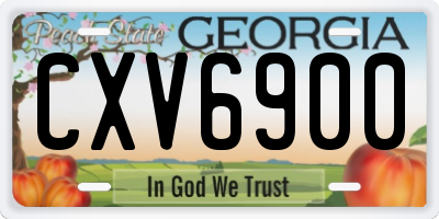 GA license plate CXV6900
