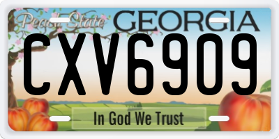 GA license plate CXV6909