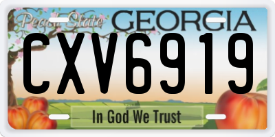 GA license plate CXV6919