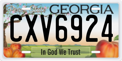 GA license plate CXV6924