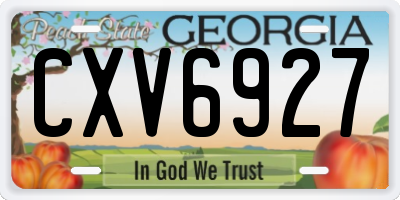 GA license plate CXV6927