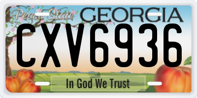 GA license plate CXV6936