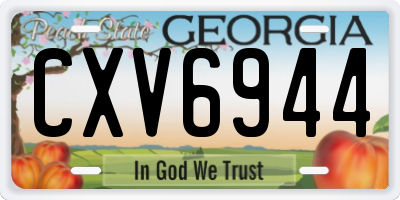 GA license plate CXV6944