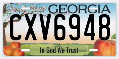 GA license plate CXV6948