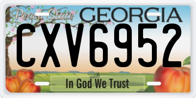 GA license plate CXV6952