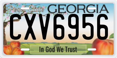 GA license plate CXV6956