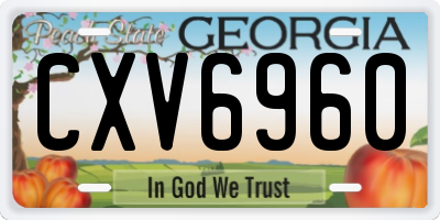 GA license plate CXV6960