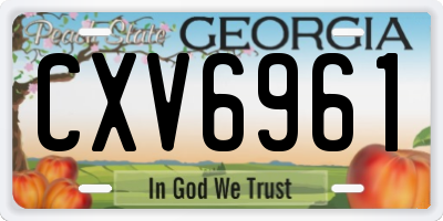 GA license plate CXV6961