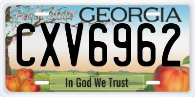GA license plate CXV6962