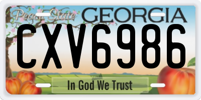 GA license plate CXV6986