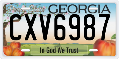 GA license plate CXV6987