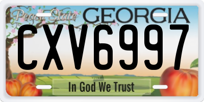GA license plate CXV6997