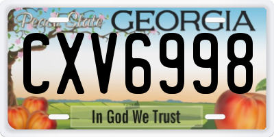 GA license plate CXV6998