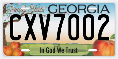 GA license plate CXV7002