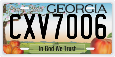 GA license plate CXV7006