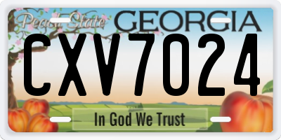 GA license plate CXV7024