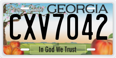 GA license plate CXV7042