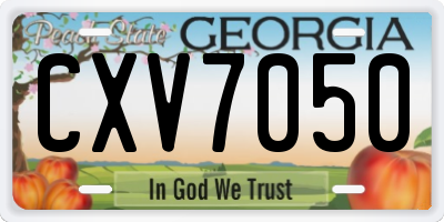 GA license plate CXV7050