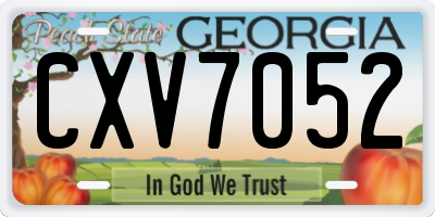 GA license plate CXV7052