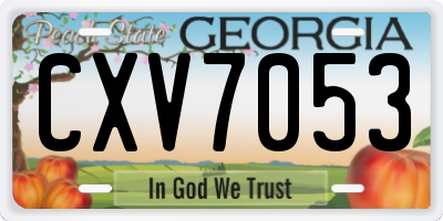 GA license plate CXV7053