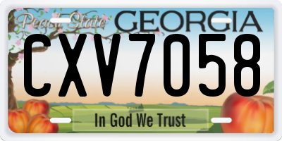GA license plate CXV7058