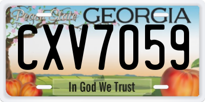 GA license plate CXV7059