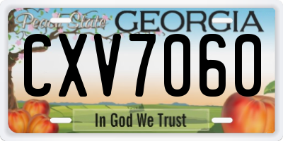 GA license plate CXV7060