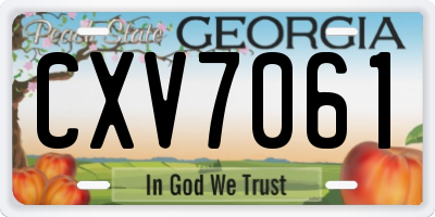 GA license plate CXV7061