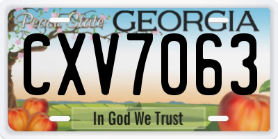 GA license plate CXV7063